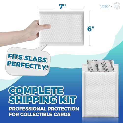Ding Defend Card Shipping Kit Envelope Bubble Mailers - Includes 110 4¡¯¡¯ x 6¡¯¡¯ Semi-Transparent Small Padded Envelopes/Protectors, 55 Small Bubble Mailers, 240 Tape Seals for Collectible Cards & Slabs