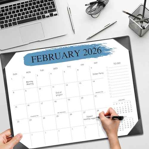 2026 Desk Calendar ? 18-Month Desktop Calendar from July 2025 to December 2026, for Office, School & Home Use ? Large Teacher Desk Calendar 22x17 (Black)