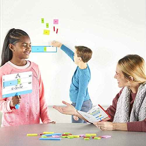 hand2mind Magnetic Percent Bar Answer Boards, Fraction Bars, Magnetic Math Manipulatives for 4th Grade, Dry Erase Paddles, Teacher Supplies for Math Classroom, Homeschooling Supplies (Set of 4)