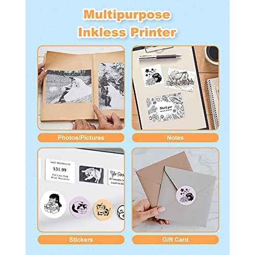 Phomemo Mini Pocket Printer- M02X Inkless Printer Blutooth Thermal Portable Sticker Printer for Study, DIY Scrapbook, Photos, Green