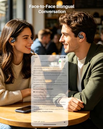 TOZO Matte Black OpenWear Open Ear Bluetooth Earbuds with AI Translation