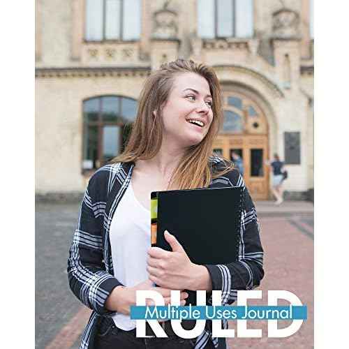 5 Subject Notebook, 3 Pack College Ruled Notebook with Storage Divider Pockets, Index Tabs, 11" Ruler, 200 Pages, for School, Business, Office Supplies, 8.1''x11.7''£¨Black Red Blue