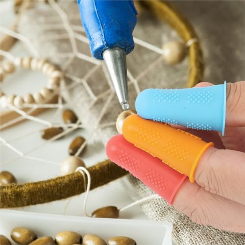 Mr. Pen Silicone Hot Glue Gun Finger Caps 24 Pcs Multi-Color, 3 Sizes