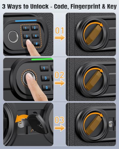 Uniclife 71-Position Key Safe Box with Code, Fingerprint & Keypad – Wall Mount