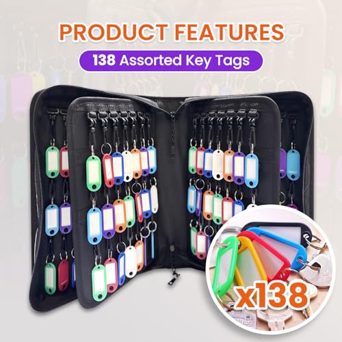 Opastry 138-Key Organizer Case with Lock, Waterproof Fireproof Key Box