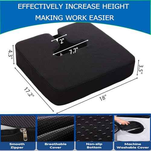 Extra Thick Office Chair seat Cushion, Back and Hip Pads, Non-Slip seat Cushion for Long Hours in wheelchairs/Cars and Dining Chairs.