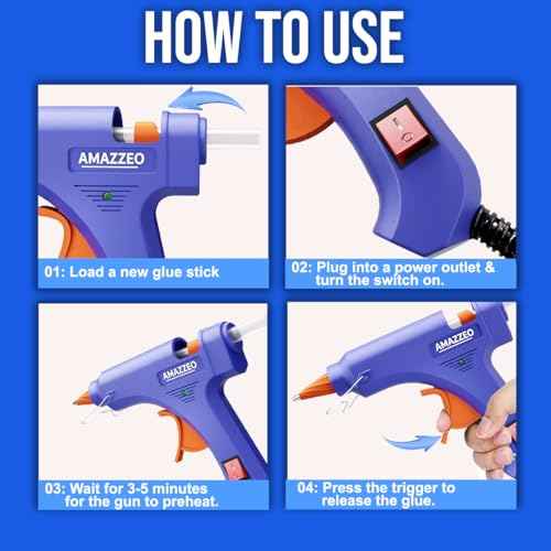 Hot Glue Gun and Sticks Set - Fast Heating Hot Glue Gun Kit with 40 Glue-Sticks and 5 Finger Caps, 1.5m Cord, Mini Glue-Gun-Kit for Kids DIY School Craft Projects and Quick Repairs 20W