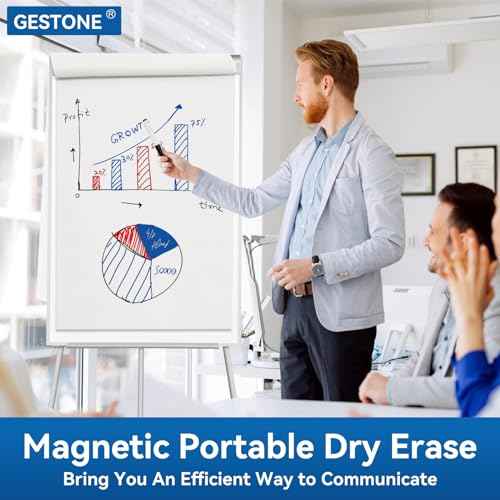 Portable White Board Dry Erase with Stands,Foldable Magnetic Standing Whiteboard Flip Chart Easel for School Office and Home(36x24 White)