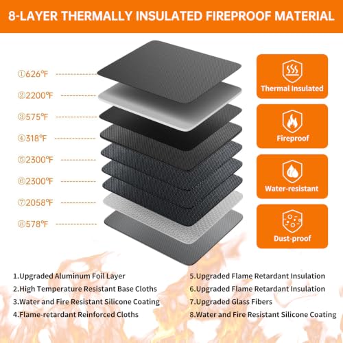 DocSafe 15x11x4.1 Inch Fireproof Document Organizer Box with Lock – Black