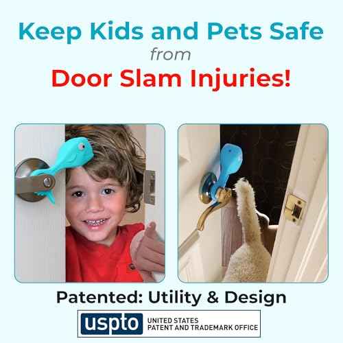 Baby Proofing Door Stopper, Door Pinch Guards Protect Child Fingers & PET Tails. Baby Safety Finger Protectors Prevent Pinch Injuries ? Kids and Adults Love Whale Pinch Guard. (Pack of 3)