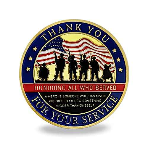 AtSKnSK 24 PCS Thank You for Your Service Military Appreciation Challenge Coin