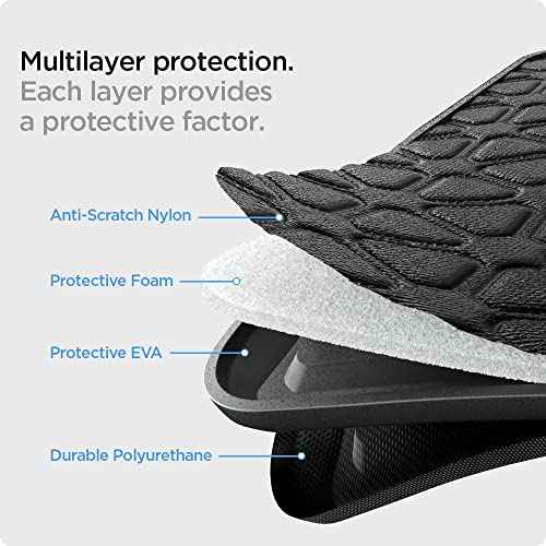 Spigen Rugged Armor Hard Shell Laptop Sleeve Pouch Compatible with MacBook Air 13 Inch, MacBook Pro 14 Inch M3 & M2 Series, and 13-14 inch laptops - Black