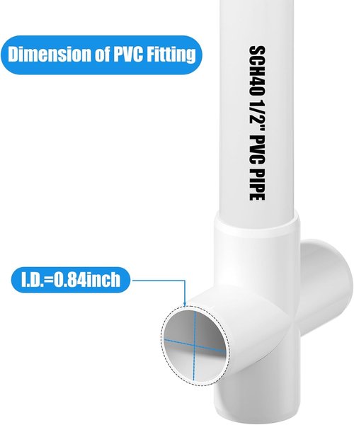 PVC Fitting 4 Way Connector - Heavy Duty 1/2 Inch SCH40 Elbow Fitting | 20PCS for DIY Garden & Water Supplies
