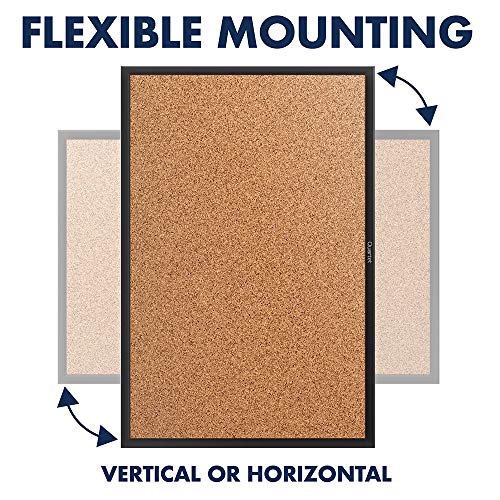 Quartet Cork Board, Bulletin Board, 3' x 2' Corkboard, Black Frame (2303B)