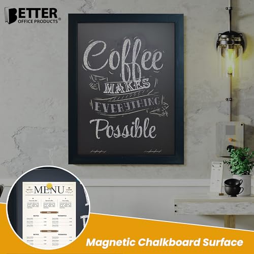 Large Magnetic Chalkboard Wall Sign 18x24 Rustic Wood Frame Office Home