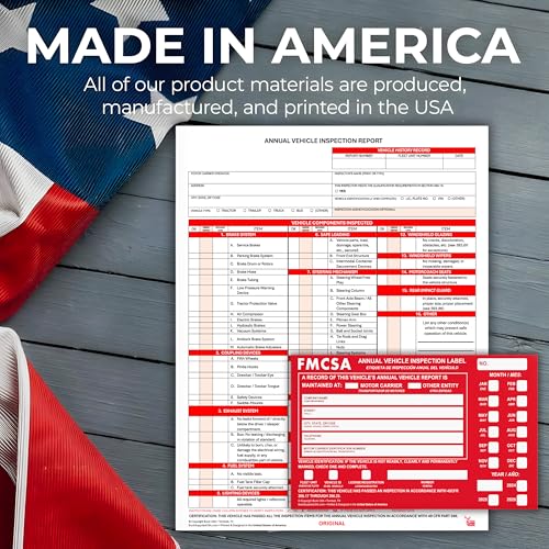 25 Pack AVIR Form with Red Aluminum Label - 3-Ply FMCSA DOT Vehicle Inspection Kit (8.5 x 11.8 inches) Made in USA