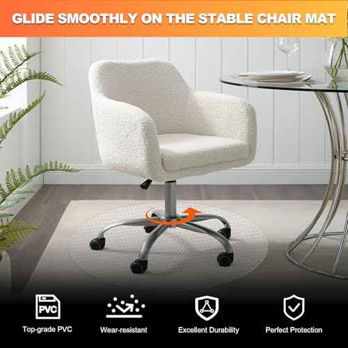 Thickened Chair Mat for Carpet- Low Pile Carpet Protector for Office Computer Desk Chair. Heavy Duty Desk Chair Mat for Carpeted Floors. Clear. (Round, 39x39 in)