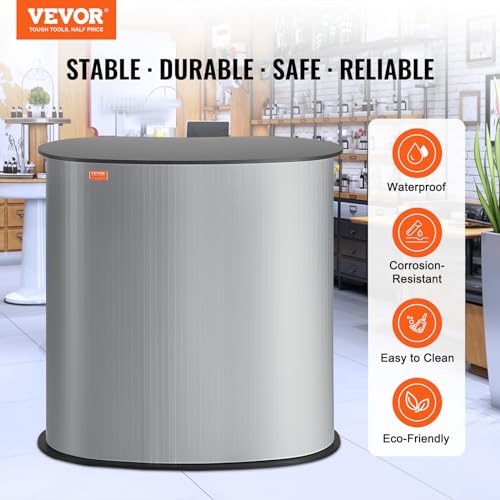 VEVOR Portable Tradeshow Podium Table 35.43 x 19.29 x 37.01 in Black+Silver with Carrying Bag