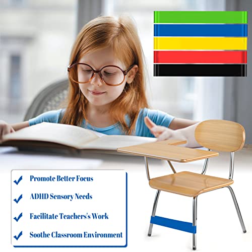 Sagsro Black Chair Bands for Kids with Fidgety Feet, 15 Pack - ADHD ADD SPD