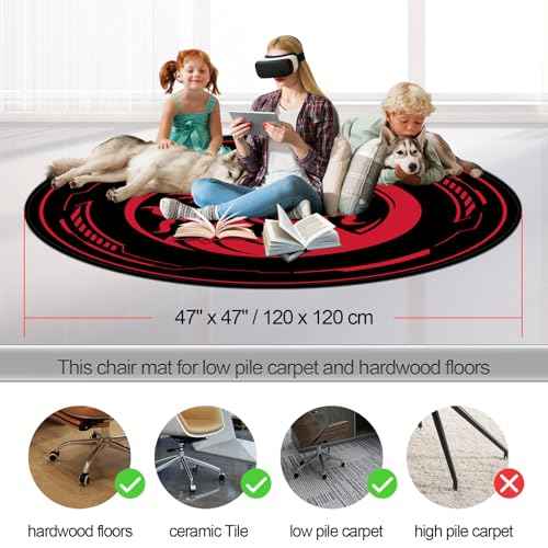 Chair Mat for Hardwood Floor Gaming Chair Mat 47 Inch Round Floor Mats for Gaming Room Home Office