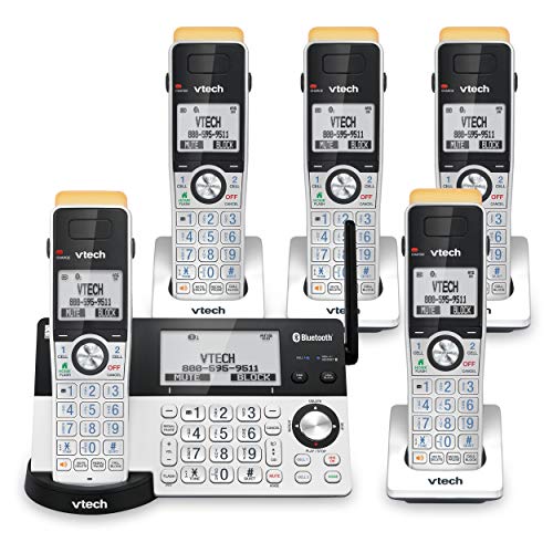 VTech IS8151-5 Cordless Phone with 5 Handsets, 2300 ft Range, Bluetooth, Call Blocking