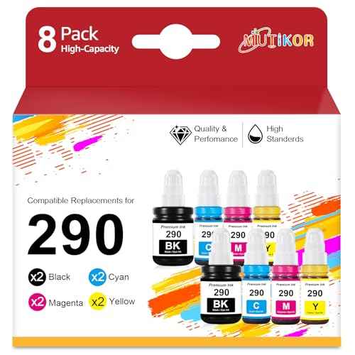 G3200 G4210 Ink Refill GI290 Compatible Replacement for Canon GI290 Ink Refill Bottles Work for G1200 G2200 G3200 G4200 G4210 G2000 G2100 G2400 G2800 G2810 G2900 Printers (8-Pack)