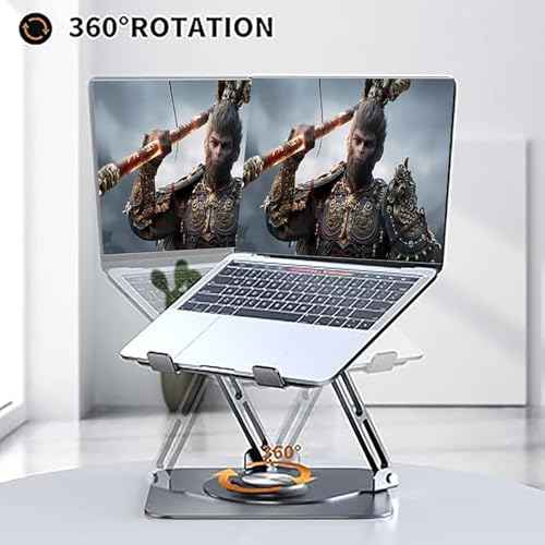 360¡Æ Rotating Laptop Stand for Surface Laptop 6 5 4 3 7 Go 3 (Surface Book 3 2) 2017 2018 2019 2020 2021 2022 2023 2024 2025 11 13 14 15 inch Laptop with Removable Cooling Fan, Foldable for Desk