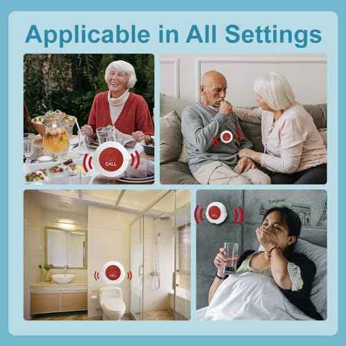 Life Alert Systems for Seniors Caregiver Pager Call Button SOS Button Alert Button for Seniors Elderly at Home 1 Plugin Receiver 1 Waterproof Transmitter 1 Watch Button