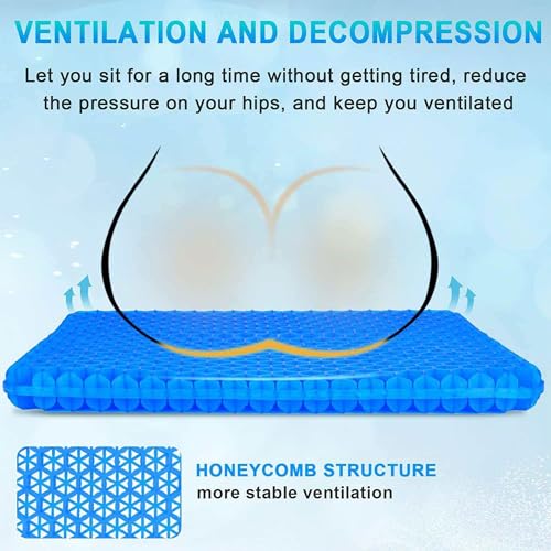 Pampkin TPE Gel Seat Cushion ? Ergonomic Pain Relief for Sciatica, Tailbone, Hip & Lower Back Pain ? Breathable, Washable Cover ? Ideal for Office, Car, Wheelchair, Stadium & Long Sitting Relief
