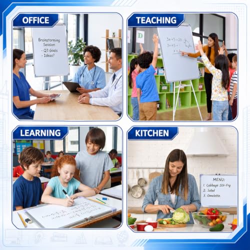 Woanger 40x28 Inch Whiteboard with Adjustable Tripod Stand & 14x20 Inch Dry Erase Board