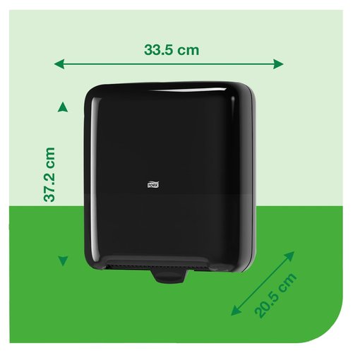 Tork Matic Paper Towel Dispenser, 5510282, Elevation Design - Paper Hand Towel Dispenser H1, One-at-a-Time dispensing with Refill Level Indicator, Black
