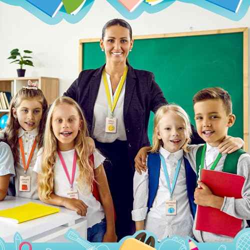 6 Sets Hall Pass Lanyards and School Passes Set Unbreakable Wooden Bathroom Passes for Classrooms Hall, Restroom, Library, Office and Nurse School Teacher Supplies Gift