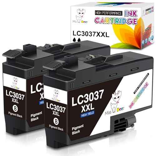 Miss Deer LC3037 Black Ink Cartridges Compatible Replacement for Brother LC3037BK LC3037 LC3037XXL LC3039, Work for Brother MFC-J6945DW MFC-J5845DW XL MFC-J5945DW MFC-J6545DW XL