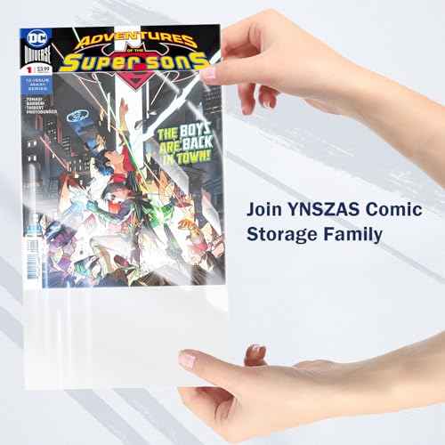 200 YNSZAS RESEALABLE Comic Book Bags and Boards, 7x10.5 Inch | 7.125x10.5 Inch, Comic Storage Sleeves and Boards, 20% Thicker Better Comic Collection Display, Certified Acid-Free