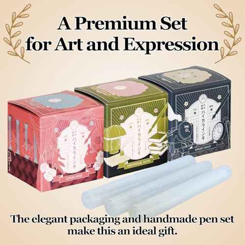 Teranishi Chemical Industry Taisho Romantic Hi-Caroline Ink : Opera Rose, Emotional Olive, Smoky Navy & Handmade Pen x3 Set TRH-40ML-T65, TRH-40ML-T70,T RH-40ML-T69