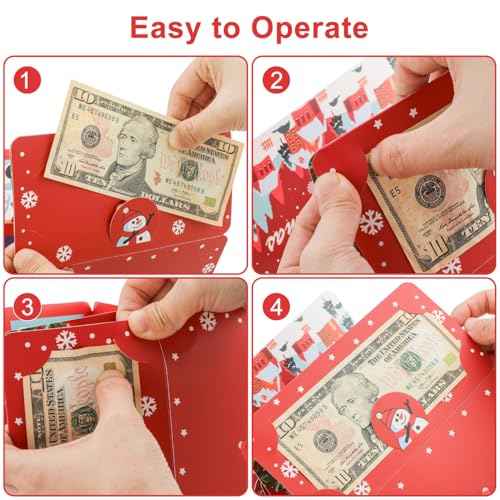 Christmas Money Holders for Cash, Money Christmas Cards with Envelopes, Surprise Christmas Gifts for Kids Teen Girls Boys Women Men Mom Dad
