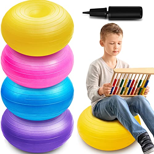 Lewtemi 4 Pcs Flexible Classroom Seating Donut Chairs, Bright Color, 20'' - Variation Fresh Color / 4