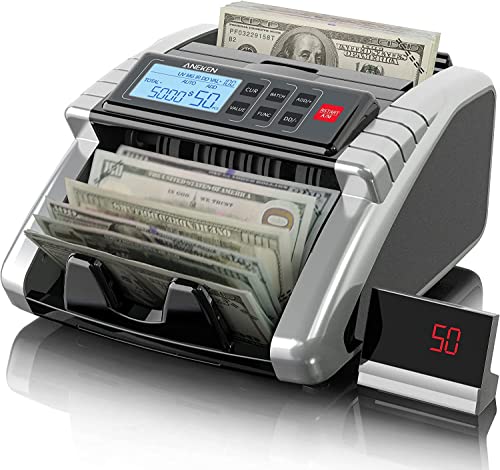 Aneken Money Counter Machine with Fake Bill Detection, Count & Add Modes, LCD Display