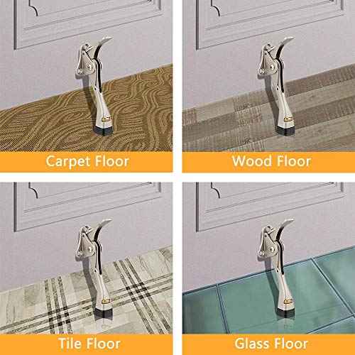 Gotega Door Stopper, 4 Packs Kickdown Door Stop with One Touch Adjustable Height and Rubber Tip 4 Inches, Door Stops¡¦