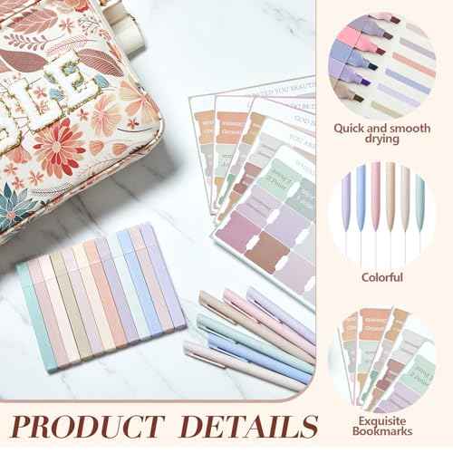 Large Bible Cover Case for Women, Bible Study Supplies 12 x 9 x 2.5 Chenille Letter PU Leather with Tabs Gel Pen Highlighters with Strap Back to School Supplies Christian Gifts for Girl