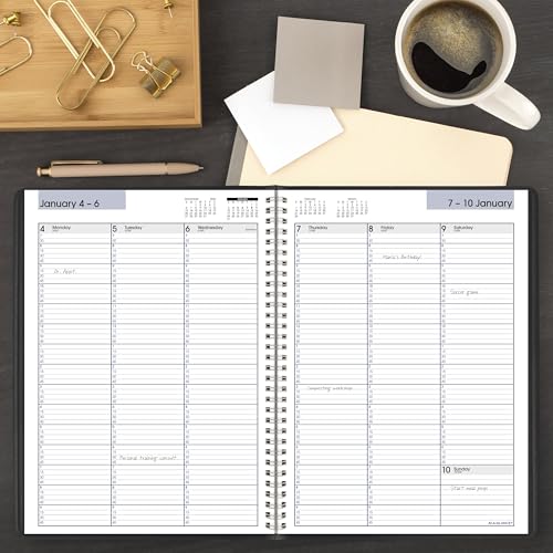 AT-A-GLANCE 2027 Weekly Appointment Planner Black 8x11, Quarter-Hourly Schedule