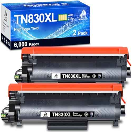 DOUBLE D TN830XL TN830 Toner Cartridge Compatible for Brother TN830 TN830XL Replacement with HL-L2460DW DCP-L2640DW HL-L2405W MFC-L2820DW HL-L2420DW Toner Printer (2 Black)