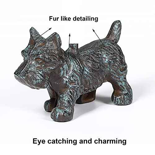 Cast Iron Door Stopper with Handle, 4.88 Lbs Heavy Duty Metal Dog Door Stop, Distressed Blue¡¦