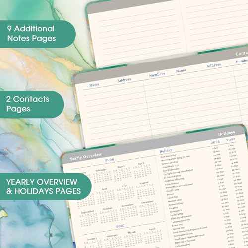 2026 Pocket Planner - 2026 Pocket Calendar, 2026 Planner Weekly and Monthly from Jan. 2026 - Dec. 2026, 6.3''¡¿3.8'', Agenda Planners and Schedule Organizer with Pen Loop, 2 Bookmarks, Banded - Green