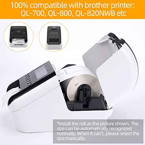 Label KINGDOM Replace DK-1202 White Paper Shipping & Postage Label, 2.4" x 3.9" (62mm x 100mm), 300 Labels Per Roll for Brother QL-800 Label Printer (8 Rolls+ 1 Frame)