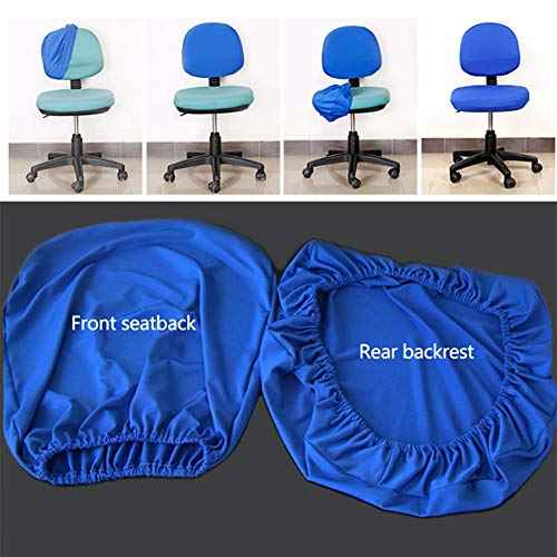 TOPINCN Office Computer Chair Covers, Split Stretchable Seat Cover Universal Split Rotating Swivel Chair Slipcover Protector 2 Piece, Office Chair Backrest Cover Rotating Chair Seat Cover (Black)