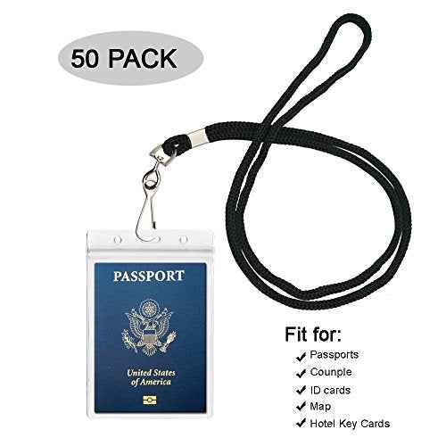 50PACK 4x6Inch Extra Large Passport Holders with Lanyards Fill for Passports,Cash, Credit Card, Plane Ticket, Receipts.by CypesCrafts