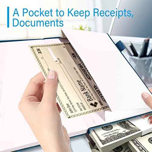 Check Registers for Personal Checkbook, Blugool Checkbook Register with Check & Transaction Registers, Accounting Ledger Log Book for Personal and Work, 5.8" x 8.3" (Blue)