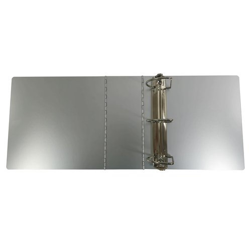 Posse Box - 3-Ring D-Slant 4" Binder RD-31 · Anodized Aluminum Silver · 11-5/8" x 12-1/8" x 3-3/8" · Storage Organizer