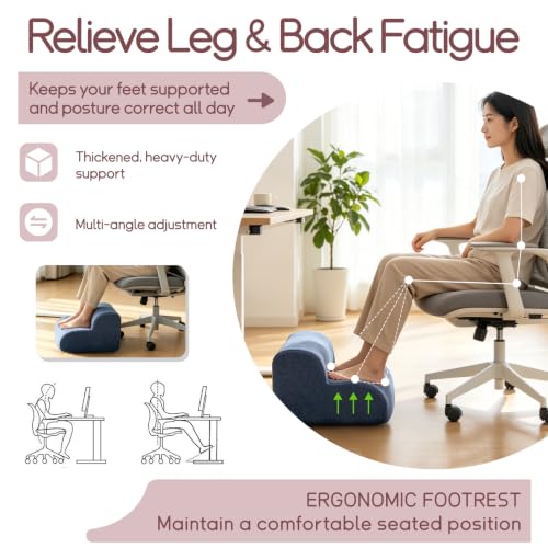 GOOYIAM A-Dark Gray Ergonomic 2-Height Foot Rest Under Desk Cushion